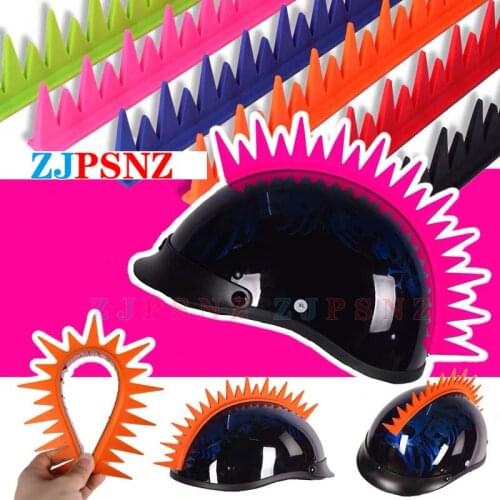 Motorcycle Helmet Mohawk Sticker 6 Colors Reflective Rubber Dirt Biker Motocross Mohawk Biker Uneven Saw Blade Fire High quality