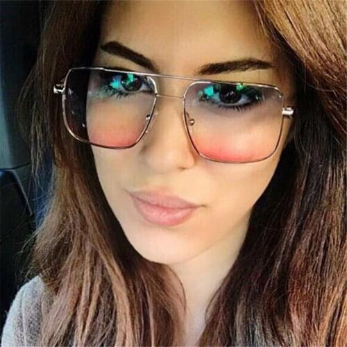 Women Men Vintage Retro Glasses Unisex Fashion Oversize Frame Sunglasses Eyewear Motorcycle Traveling Style UV400 Shades Eyewear