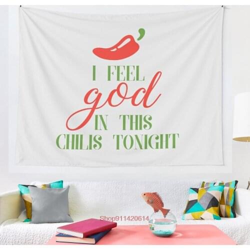 The Office Pam Beesly I Feel God In this Chili s Tonight tapestry Wall Hanging Astrology Divination Bedspread