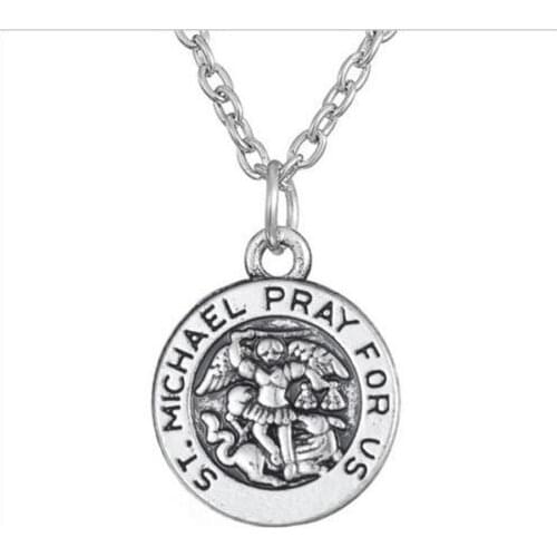 Drop Shipping Religious ST. Michael Pray For US Vintage Necklace and pendant