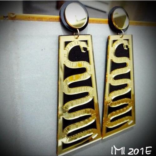 Egypt Patron Snake Earrings Hiphop Style Earrings Gold Mirror Fashion Acrylic Earrings Womans Jewelry for Party