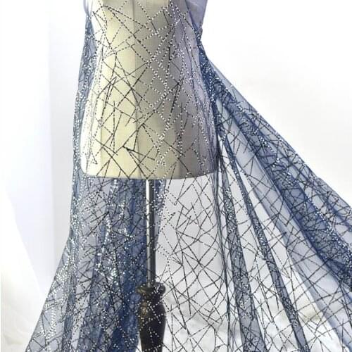 Sequins oblique chaotic silk lace fabric wedding dress tutu skirt fashion fabric handmade DIY Accessories