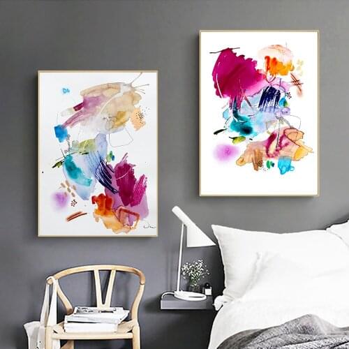 Modern Colorful Abstract Posters Prints Canvas Painting Wall Art Pictures For Aesthetic Living Room Decor Home Decoration