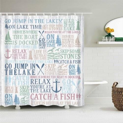 Art Word Personality Fabric Shower Curtain Bathroom Curtains 240x180CM ​3D Printing Waterproof Bath Screen With Hooks