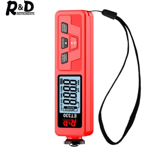 R&D ET330 Coating Thickness Gauge Backlight 0-1500um Car Paint Thickness Gauge Film Tester FE/NFE Paint Tool with Russian Manual