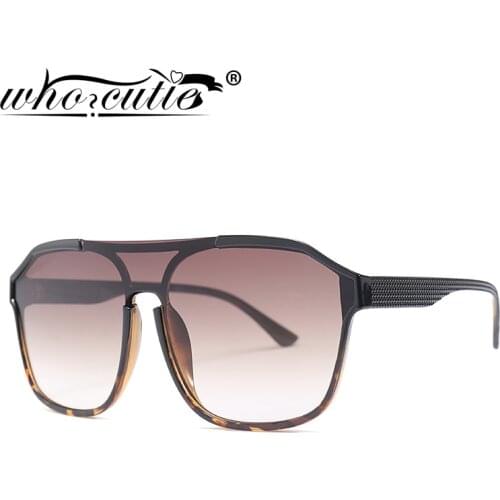 WHO CUTIE 90s Fashion Oversized Sunglasses Men Women 2019 Brand Designer Vintage Square Frame Sun Glasses Flat Top Shades S021