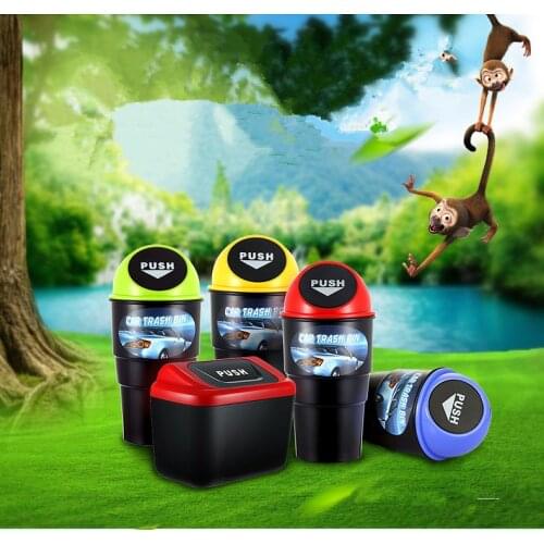 1PC Trash Storage Box Organizer Car-styling Mini Car Bin Garbage Waste Bins OK 0730