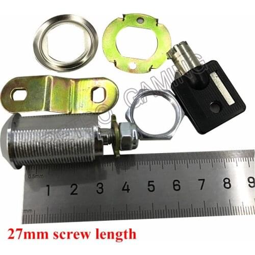 10pcs lot 27mm Cam Lock Arcade Cabinet Accessories Safe Lock with Key Support Screw Length Custom for Pinball Machine