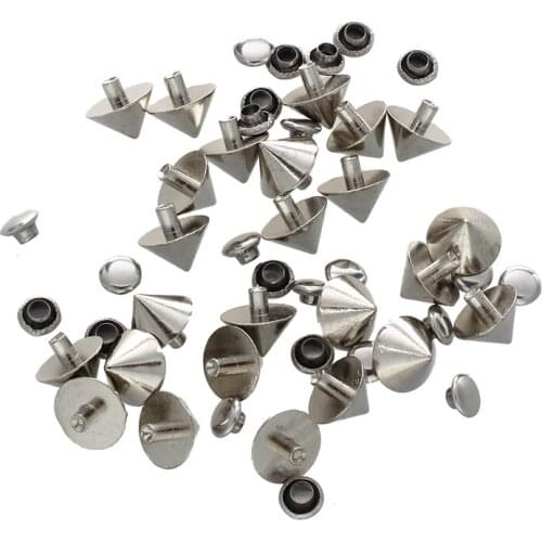 25 Stud Rivet Cone Metal Silver 8 * 6 Mm