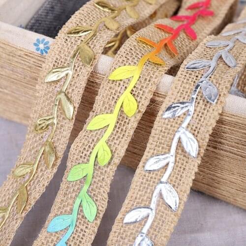 25mm Hemp Ribbon Flower Flat Hemp Braided Leaves Rope DIY Florist Bouquet Hemp Rope For Gift Boxes Decor Materials 2M/roll