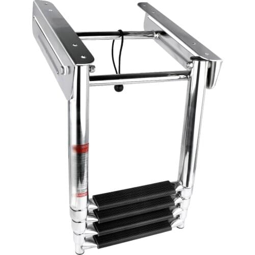 Boat accessories marine 4 Step Under Platform Boat Ladder Stainless Steel Boarding Telescoping Ladder