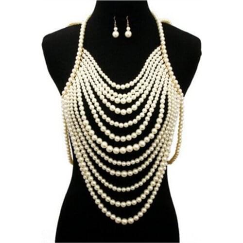 FREE SHIPPING! NEW STYLE P01 IMITATION PEARLS CHAINS JEWELRY FULL BODY PEARLS BEADS JEWELRY EARRINGS JEWELRY