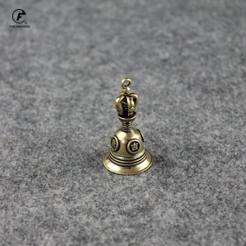 Brass good lucky Bell Key Chains Pendants Trinkets Copper Mascot Car Keyrings Vintage Copper Tea Pet Home Decorations Accessorie