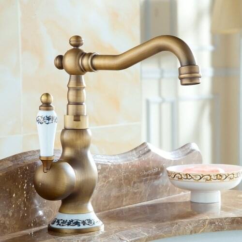 Bathroom Faucet Bronze Faucet for Kitchen Mixing Faucet with Ceramic Cold and Hot Water Tank Tap Water Mixer