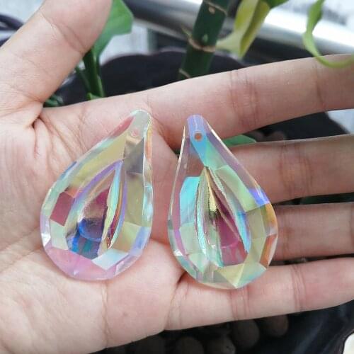 Camal 2pcs 50mm AB Colorful Drop Crystal Prisms Pendant Chandelier Suncatcher Rainbow Hanging Ornament Home Decor Lighting Lamp
