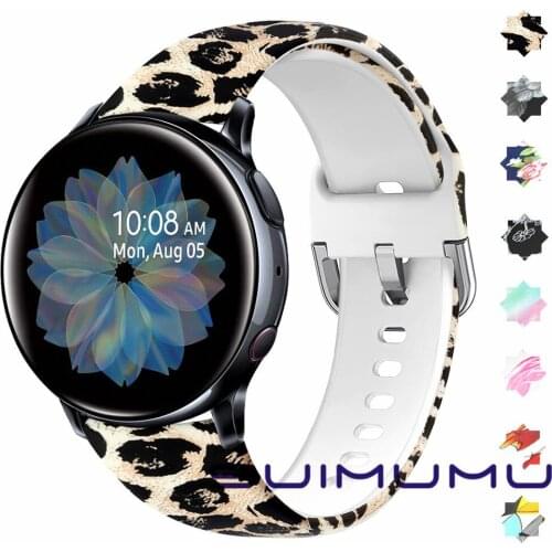 Floral Bands Compatible with Galaxy Watch Active 2 /Active 42mm Bands Soft Silicone Bracelet Replacement SM-R500/SM-R810