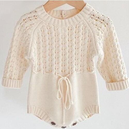 Spring Baby Clothes Girls Romper Autumn Long Sleeve Baby Girl Knit Hollow Out Rompers Baby Jumpsuit Baby