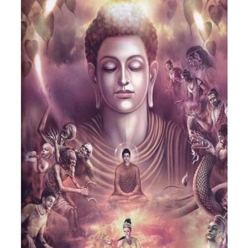 DIY Religious Buddhism Art Diamond Painting Wall Art Posters Drill Embroidery Cross Stitch Pictures Home Decor JX169