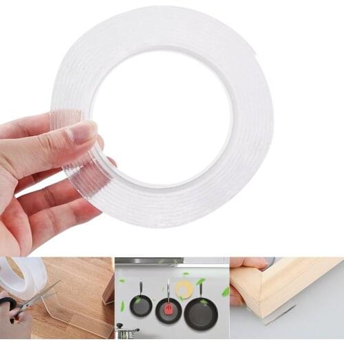 Nano Traceless 1/3/5m Reusable Double-Face Adhesive Tape Removable Adhesive Sticker Washable Disc Loop Tie kitchenGadget