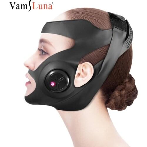 Electric V-shaped Thin Face Slimming Cheek Mask Massager Facial Lifting Machine V-Line Lift Up Bandage Therapy Device