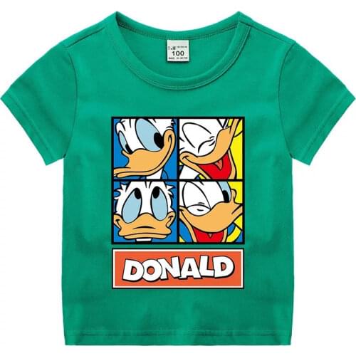 Disney Donald Duck Boys Girl T-Shirt Summer Children Clothes Baby Teenager Cartoon Print Kids T Shirt Toddler Casual Tees Tops