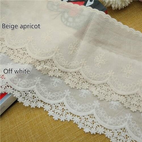 5Yard/Lot Cotton Cloth Lace Trim Bilateral Embroidered Lace Width 14CM Clothing Dress Diy Sewing Accessories