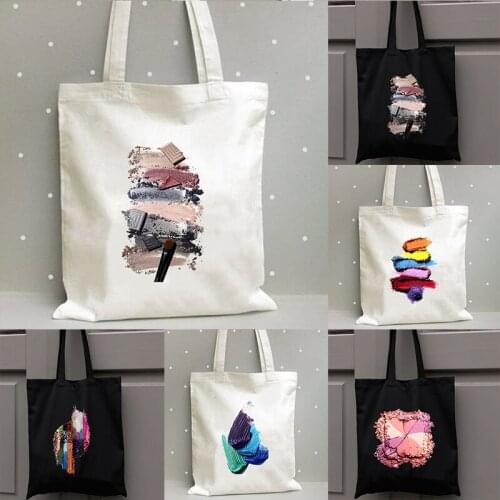 Eye Shadow 3D Print Canvas Bag Tote Harajuku Tumblr Graphic Ladies Shopping Bag Handbags Women Eco Reusable Shoulde Shopper Bags