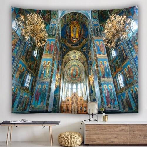 Christian Mural Tapestry Wall Art Church Decoration Fabric Wall Hanging Carpet Tela Pared Blanket