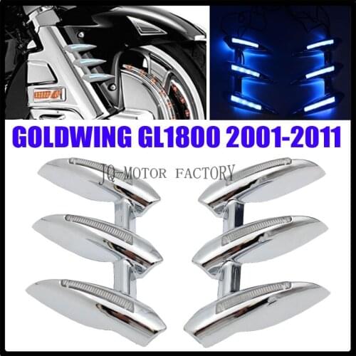 Chrome Motorbike Brake Rotor Covers /LED Ring Of Fire For Honda GOLDWING GL1800 2001-2011