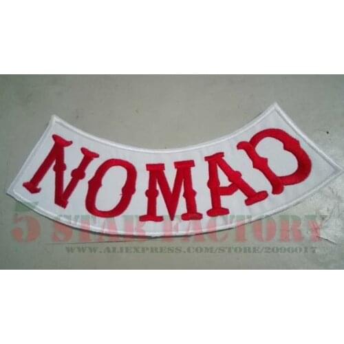 NOMADS Hells Custom Bottom Rocker Embroidery Twill Biker Iron On Patches for Jacket Motorcycle Club MC PATCHES