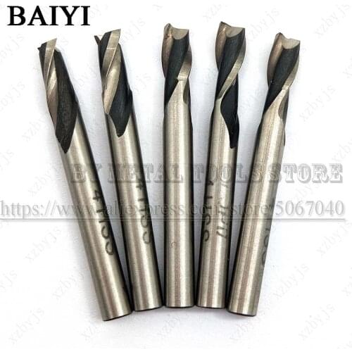Straight shank keyway end milling cutter D4 HSS 2 Flutes Milling Tools CNC Cutter Knife Drill Bits 4mm Keyway Milling Cutter