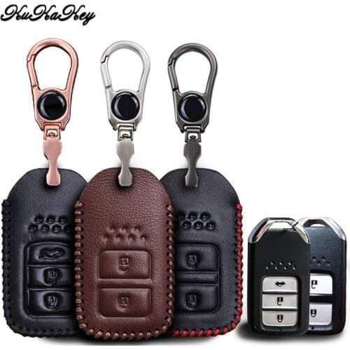 Leather Car Key Cover Metal Keychain For Honda HR-V CRV 9 EX EXL Crv Crz Crider City Vezel Spirior Fit Jade Car Accessories