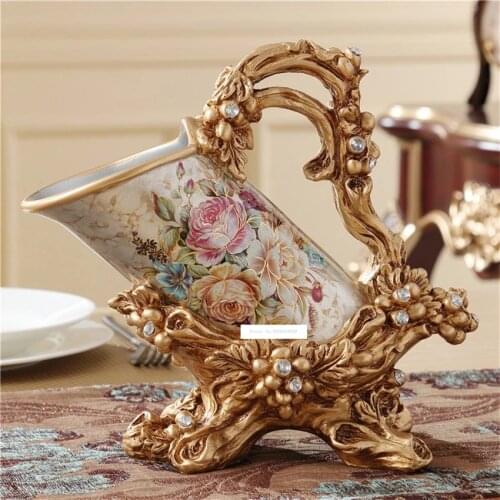 Retro Creative Europe Style Luxury Flower Wine Bottle Rack Holder Gold Resin Wine Stand Accessories Living Room Home Bar