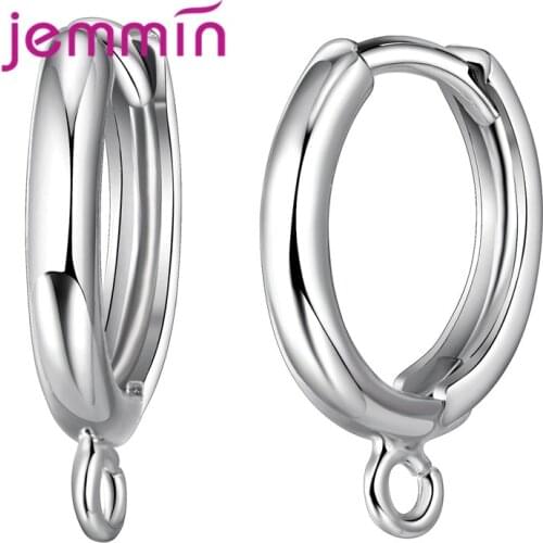 Round Sample Design Hoop Earrings for Women 925 Sterling Silver Jewelry Accessory Earring Not Allergies 2PC/1Pair