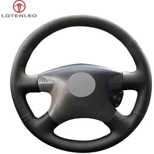 LQTENLEO Black PU Artificial Leather DIY Hand Sew Car Steering Wheel Cover For Nissan Sentra 2000-2006 Sunny 2000-2010