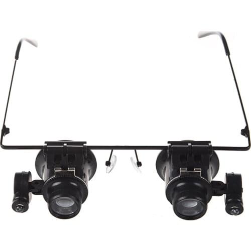 Watch Repair Magnifier Loupe 20X Glasses With LED Light