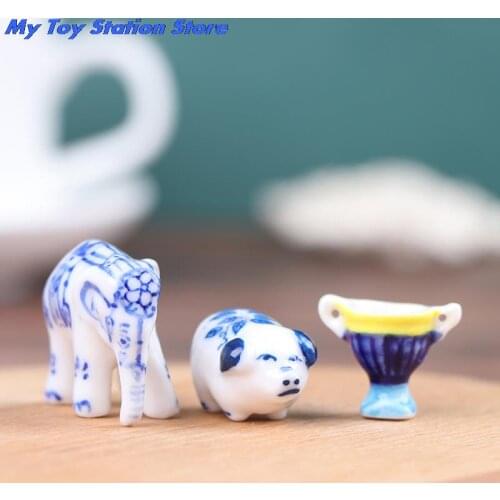 New 3pcs 1/12 Scale Dollhouse Miniature Accessories Mini Wine Cup + Piggy Bank Model Toys