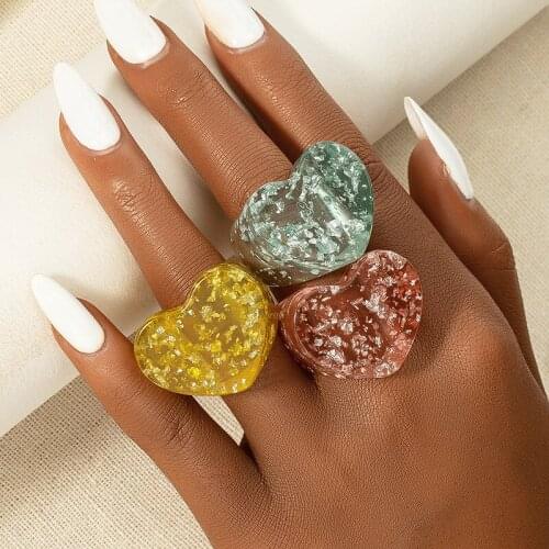 Trendy Ring Resin Bling Women Fashion Jewelry RRT21