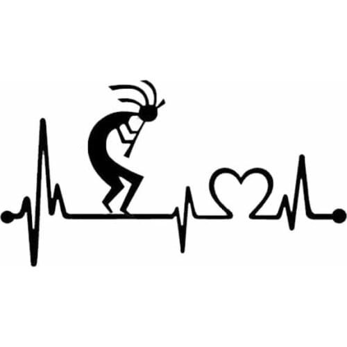 8"*4.3" Kokopelli Heartbeat Decal Sticker Car Truck SUV Laptop Surface Wall Art
