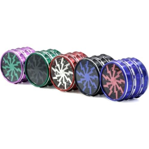New 63mm 4 Layers Lightning-shaped Smoking Herb Grinders Tobacco Cigarette Spice Miller Crusher Shisha Hookah Pipe Accessories
