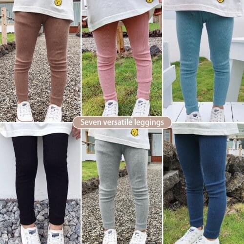 2-7T Girl Stretchy Pants Trousers Girl Leggings Pants Sports Leggings Girls Autumn Winter Kids Children Clothes Trousers 4006