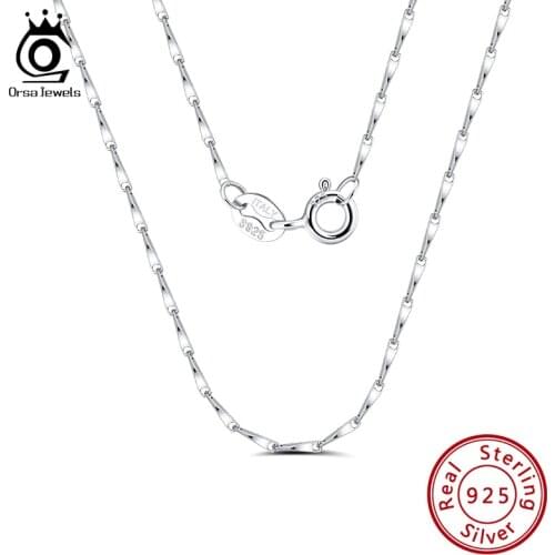 ORSA JEWELS Lead & Nickel Free Necklace Chain Fashion Jewelry 925 Sterling Silver Water-Wave Necklace Chain Free Shipping SC01