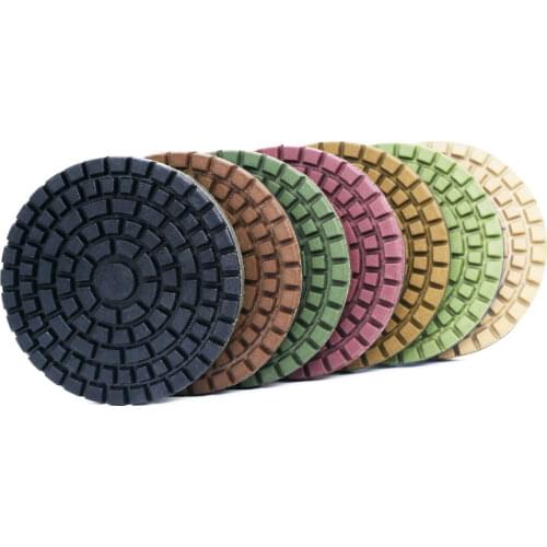 7Pcs/Set 3" Resin Bond Diamond Concrete Polishing Pads Repair Floor Renew Sanding Discs 80mm Grit 50#-3000