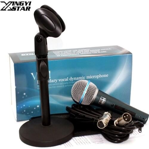 Professional Switch Dynamic Wired Microphone Stand Metal Desktop Holder For BETA 58 BT 58A KTV Karaoke Mic Microfone Audio Mixer