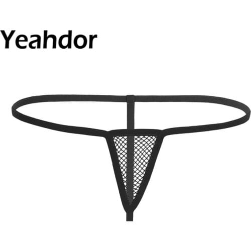Sexy Lingerie for Women Stretchy Fishnet See Through Briefs Open Butt G-String Thong Low Waist Bikini Underwear Panties