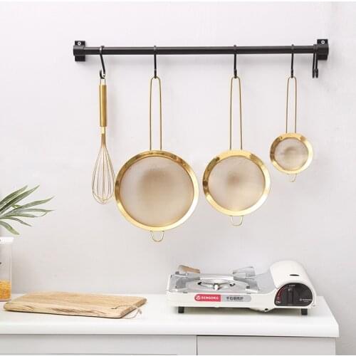 Practical Stainless Steel Fine Mesh Oil Strainer Gold Flour Sifter Sieve Colanders Flour Mesh Filter Kitchen Cooking Tools 1pc
