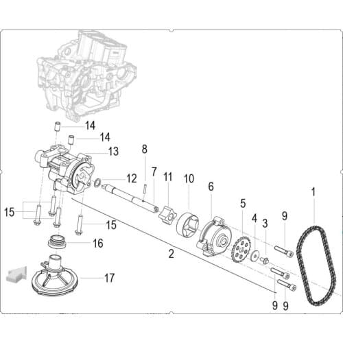 Oil pump page of Benelli 302G TNT 302R 300GS