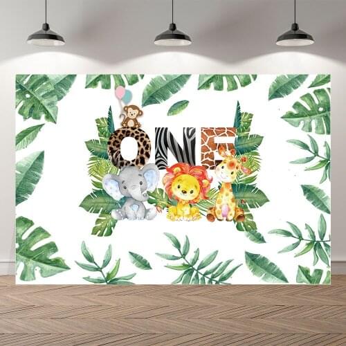 Seekpro Baby Shower Background Photographic Elephant Safari Wild One Year Old Birthday Backdrop Children For Photo Studio Shoot