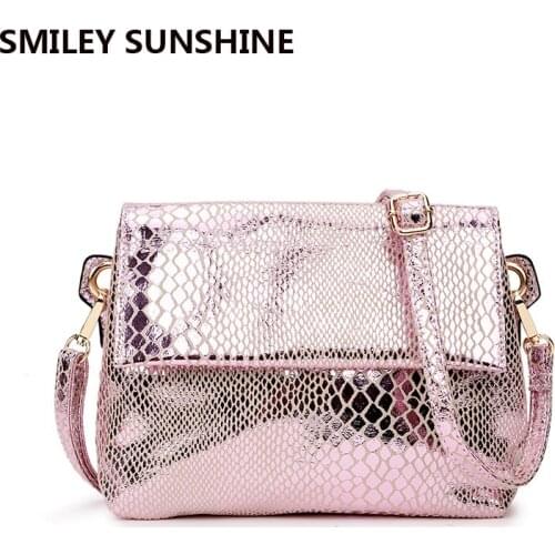 New Serpentine Women Messenger Bag Ladies Small Hand Shoulder Bag Female Crossbody Bags for Women 2021 Gold Pink Mini Handbags