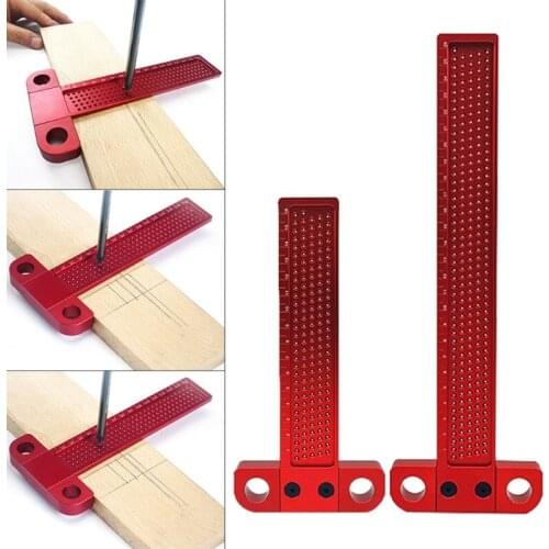 T Type Wood Measure Ruler Square Ruler Precision Woodworking Scriber Carpentry Marking Tool Aluminum Alloy Ruler Measuring Tool